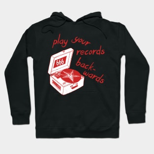 Play Your Records Backwards Blood Red Hoodie